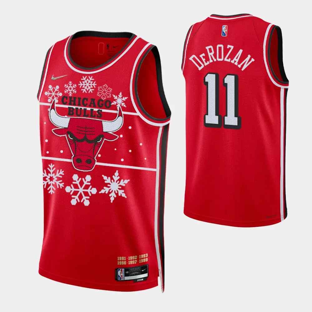 Chicago Bulls #11 demar derozan red nba 75th 2021 jersey christmas night Basketball jersey