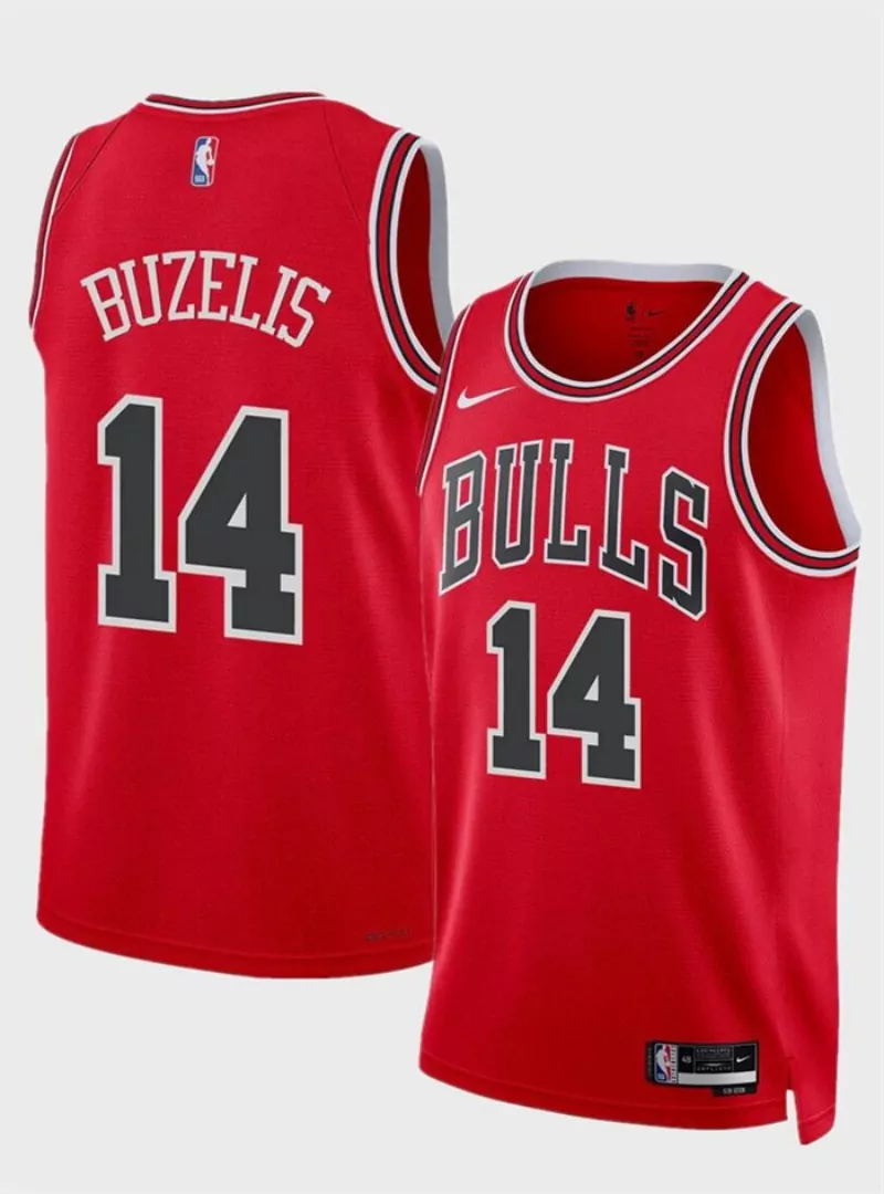 chicago bulls #14 matas buzelis red 2024 draft Icon edition stitched basketball Basketball jersey