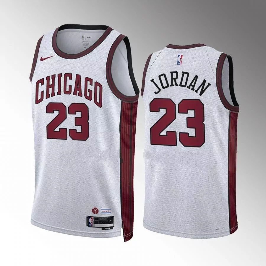 Chicago Bulls #23 2022 23 michael jordan white city edition swingman