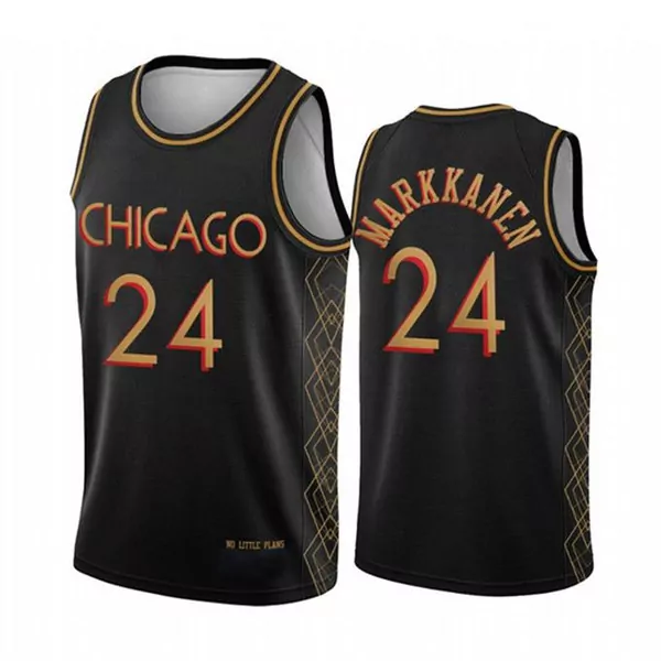 Chicago Bulls 24 Lauri Markkanen 2021 City Black Icon Edition City Edition Basketball