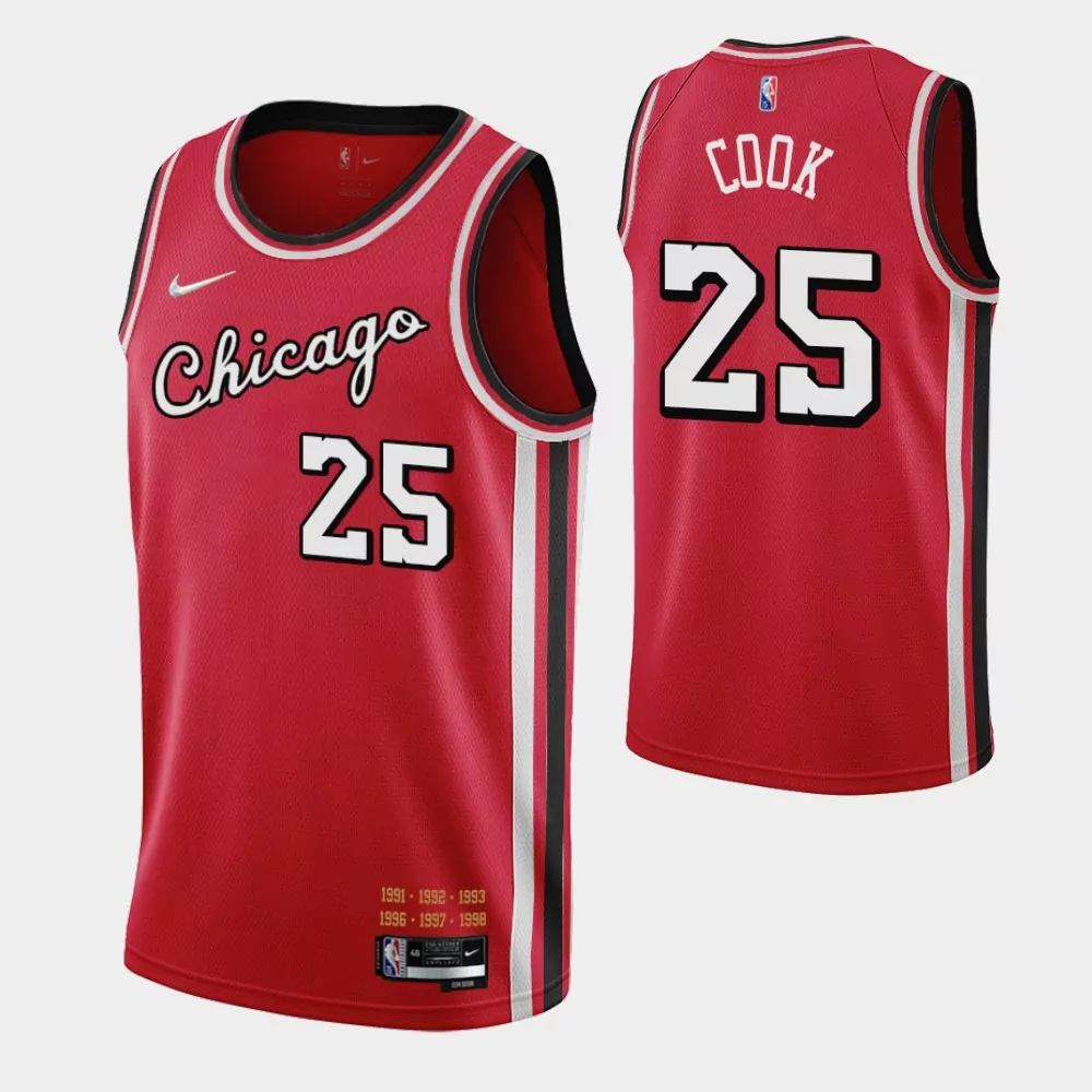 Chicago Bulls #25 Tyler Cook 2021 22 City Edition Red Basketball jersey