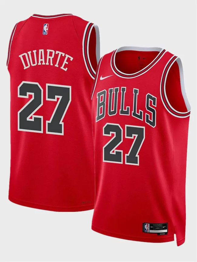 Chicago Bulls #27 Chris Duarte Red 2024 Icon Edition Stitched Basketball Basketball jersey