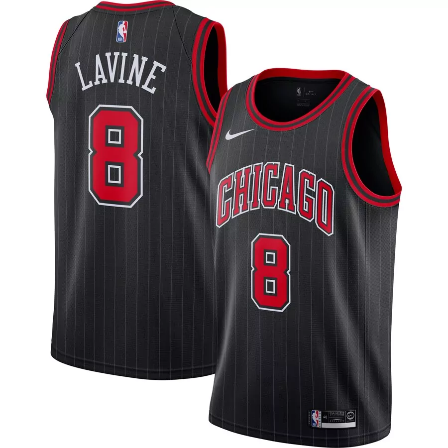 Chicago Bulls #8 Lavine Black Basketball