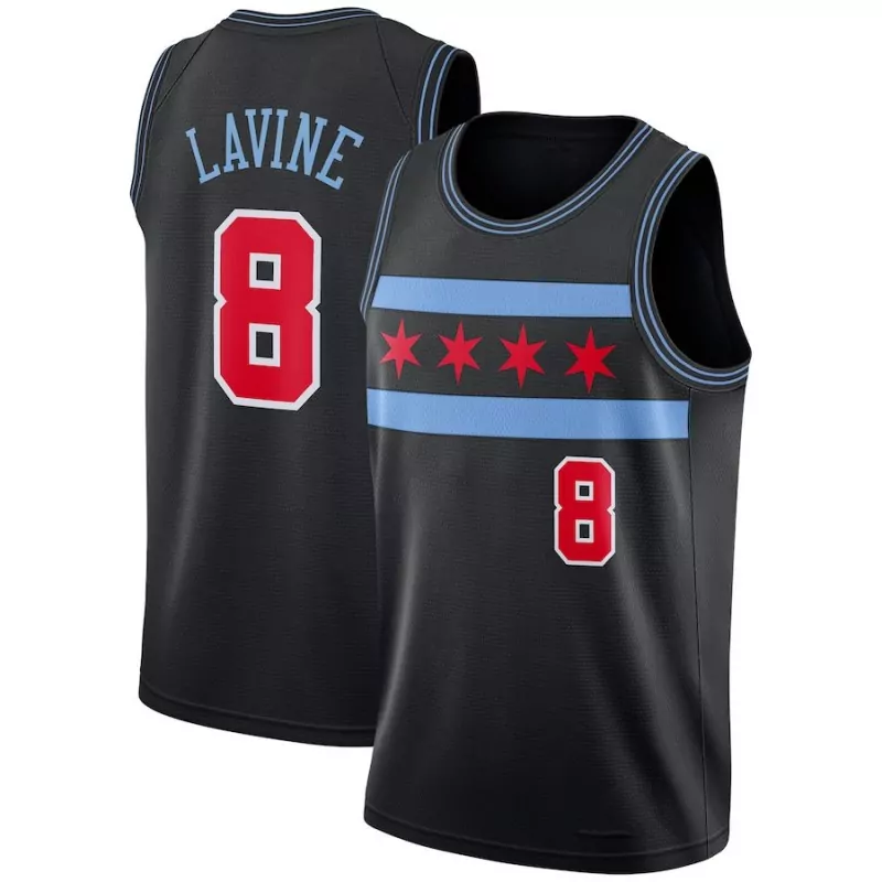 Chicago Bulls #8 Lavine Black Star Basketball jersey