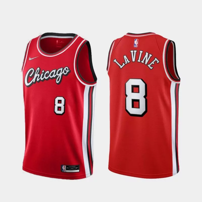 chicago bulls #8 zach lavine City Red Color Basketball jersey