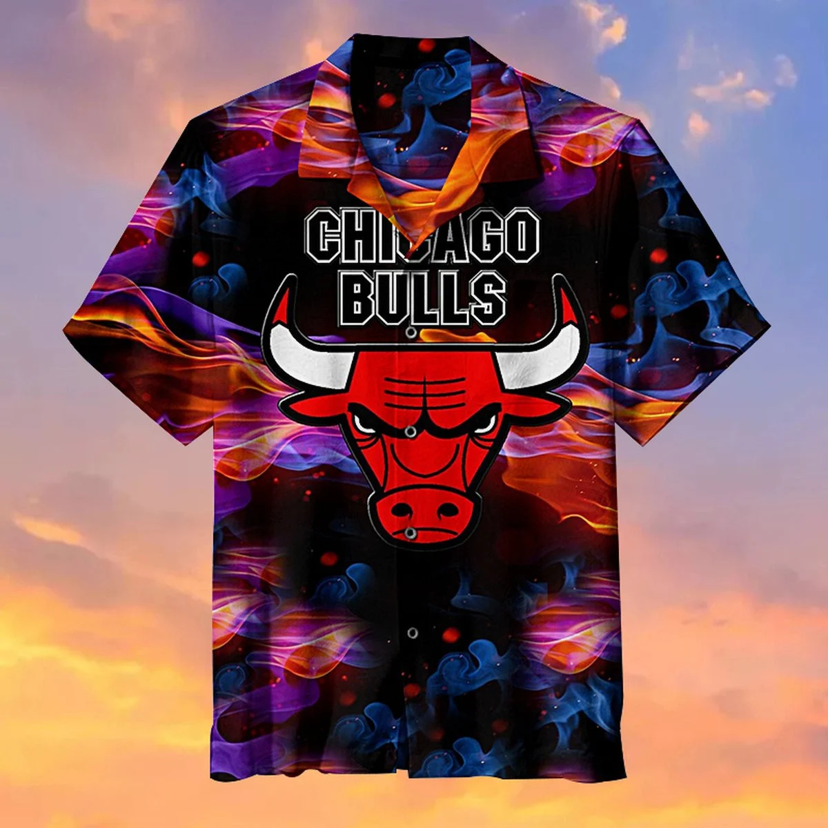 Chicago Bulls Flame Fury Hawaiian Shirt