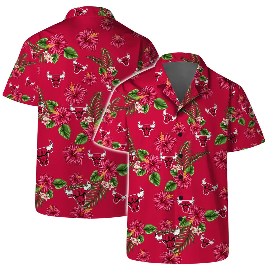 Chicago Bulls Hibiscus Paradise Hawaiian Shirt