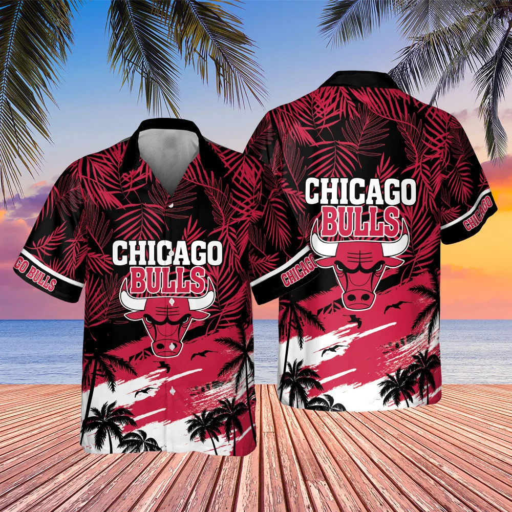 Chicago Bulls Sunset Beach Hawaiian Shirt