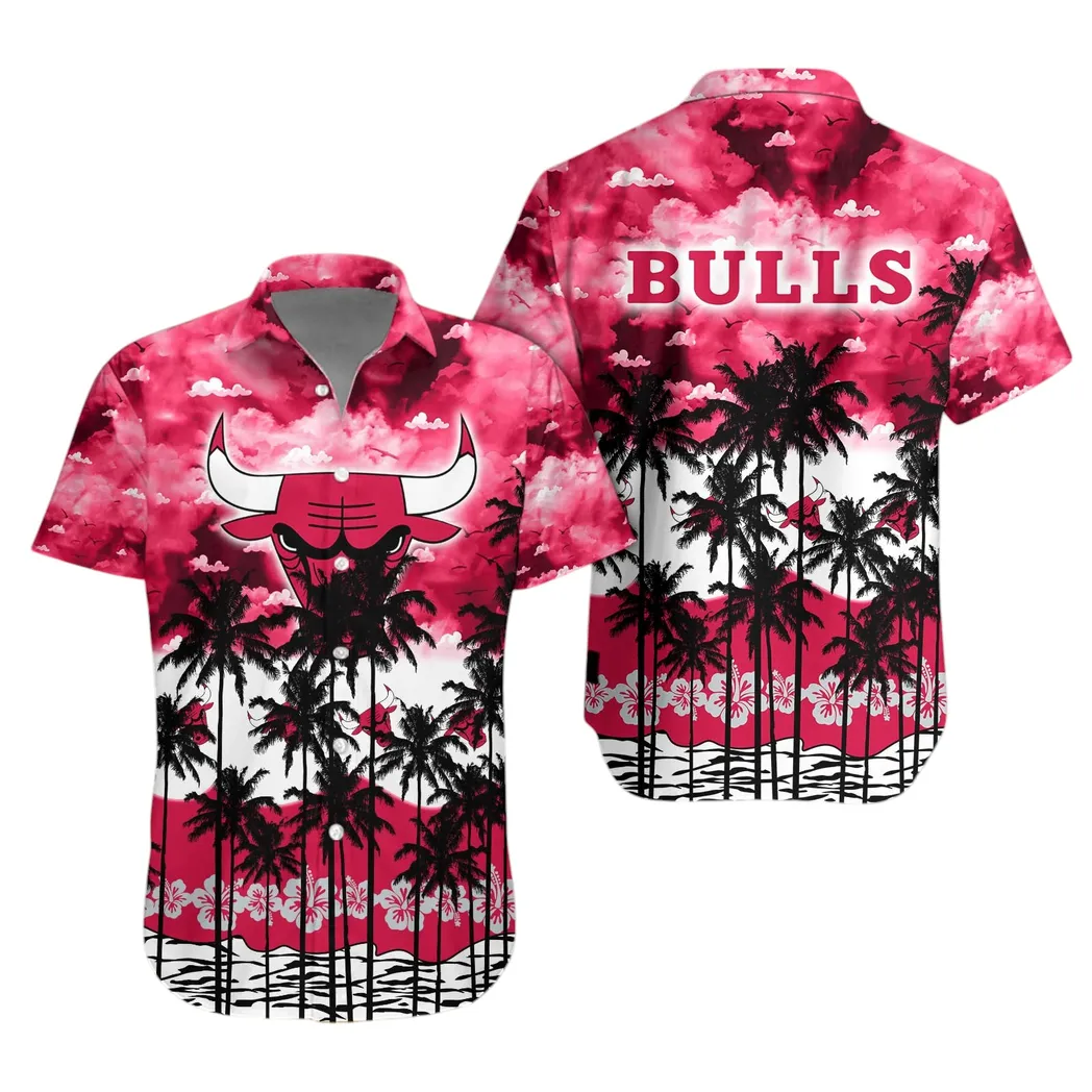 Chicago Bulls Sunset Palm Hawaiian Shirt