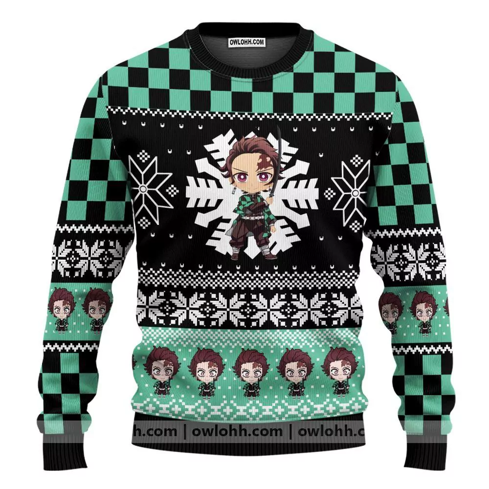 Agatsuma Zenitsu Demon Slayer Anime Christmas 349 3d ugly sweatshirt