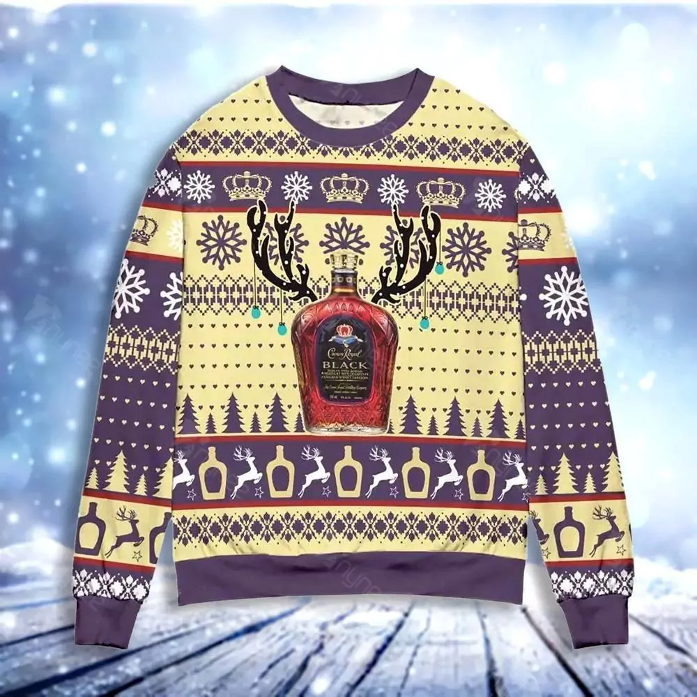 Aint No Laws When You Drink Crown Royal With Claus Christmas Limited 3d ugly sweatshirt