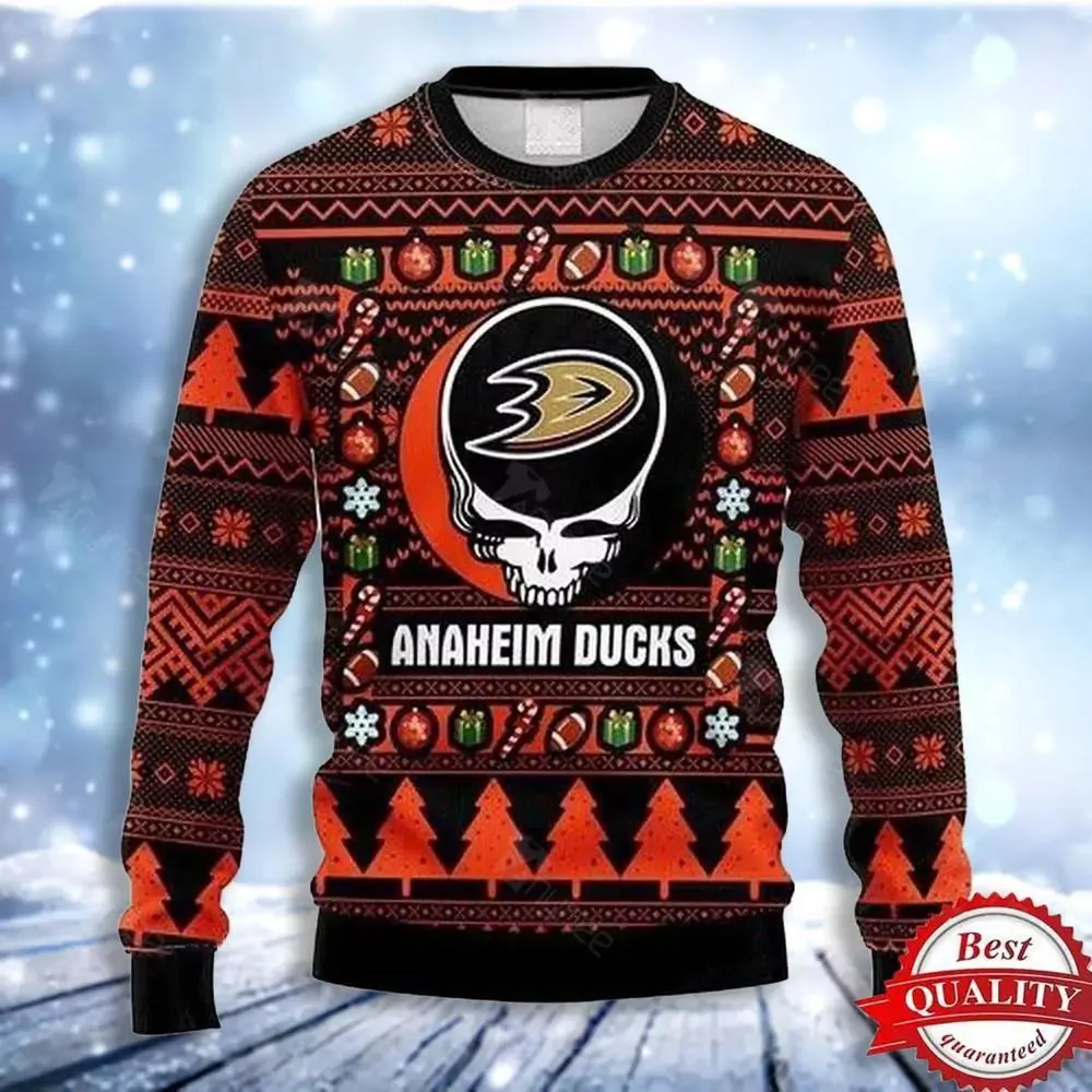 Anaheim Duck Grateful Dead Christmas Limited 3d ugly sweatshirt