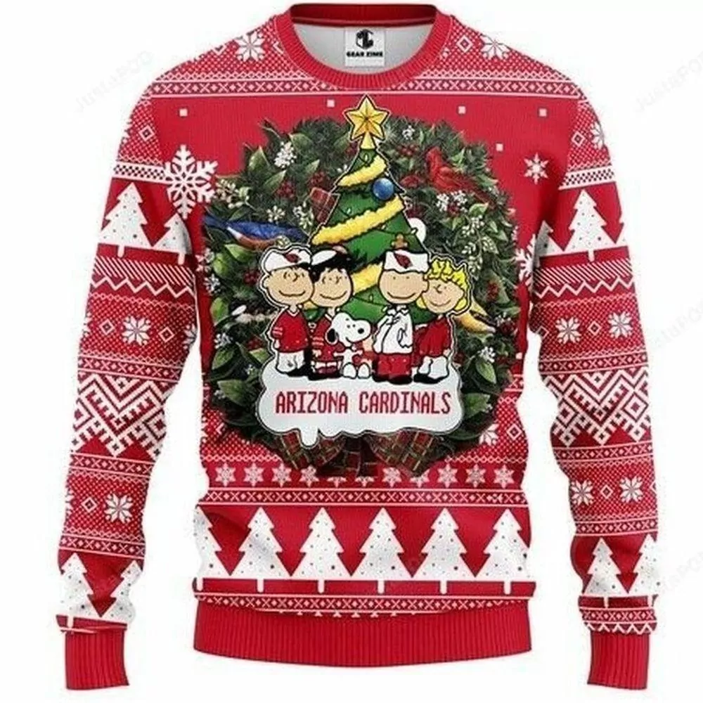 Arizona Cardinals Santa Snowman Christmas 3d ugly sweatshirt