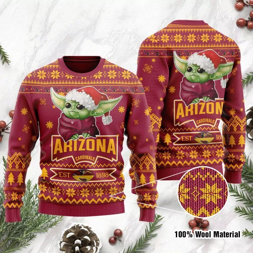 Arizona Cardinals Santa Snowman Christmas 3d ugly sweatshirt