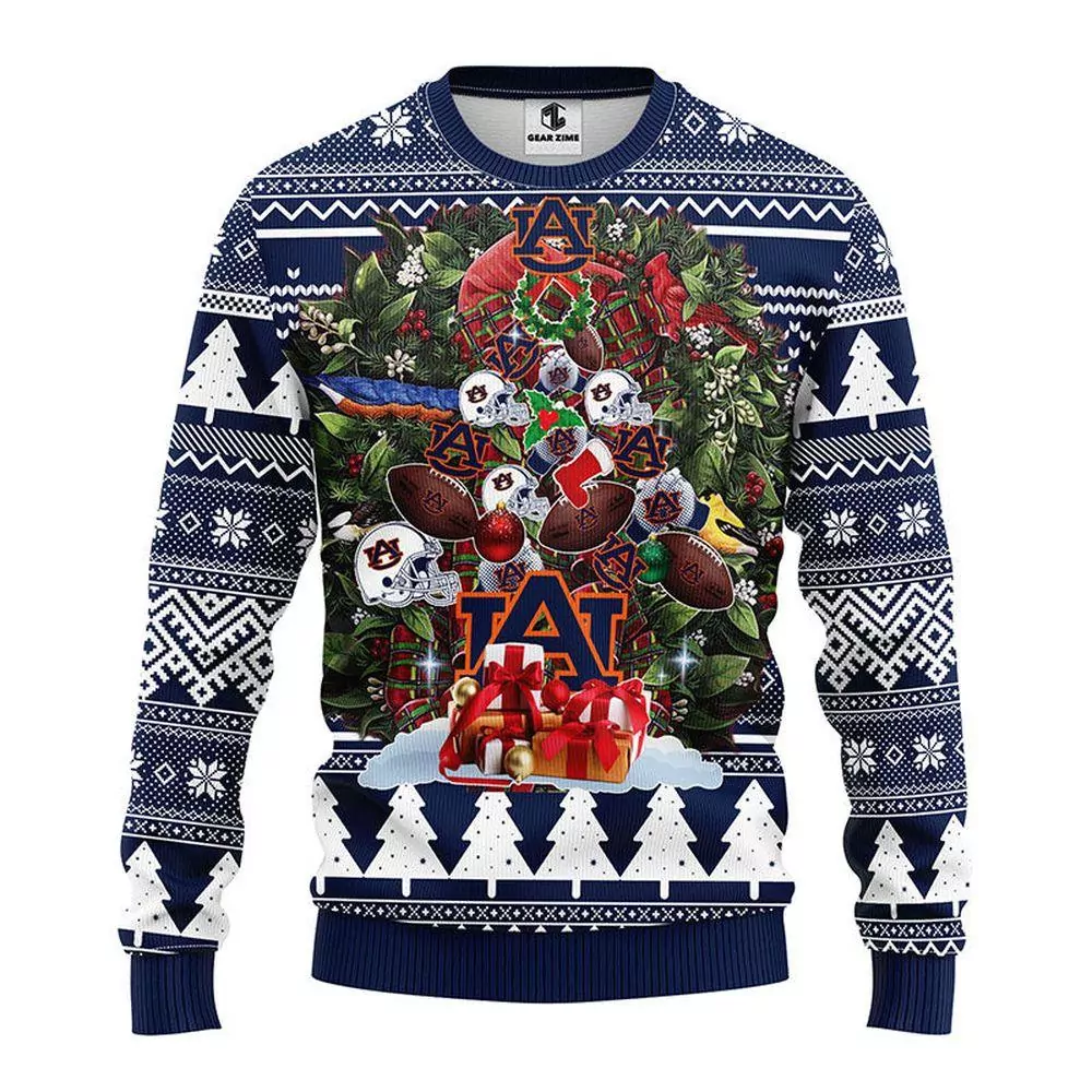 Auburn Tigers Tree Party Ideas Christmas 3d ugly sweatshirt