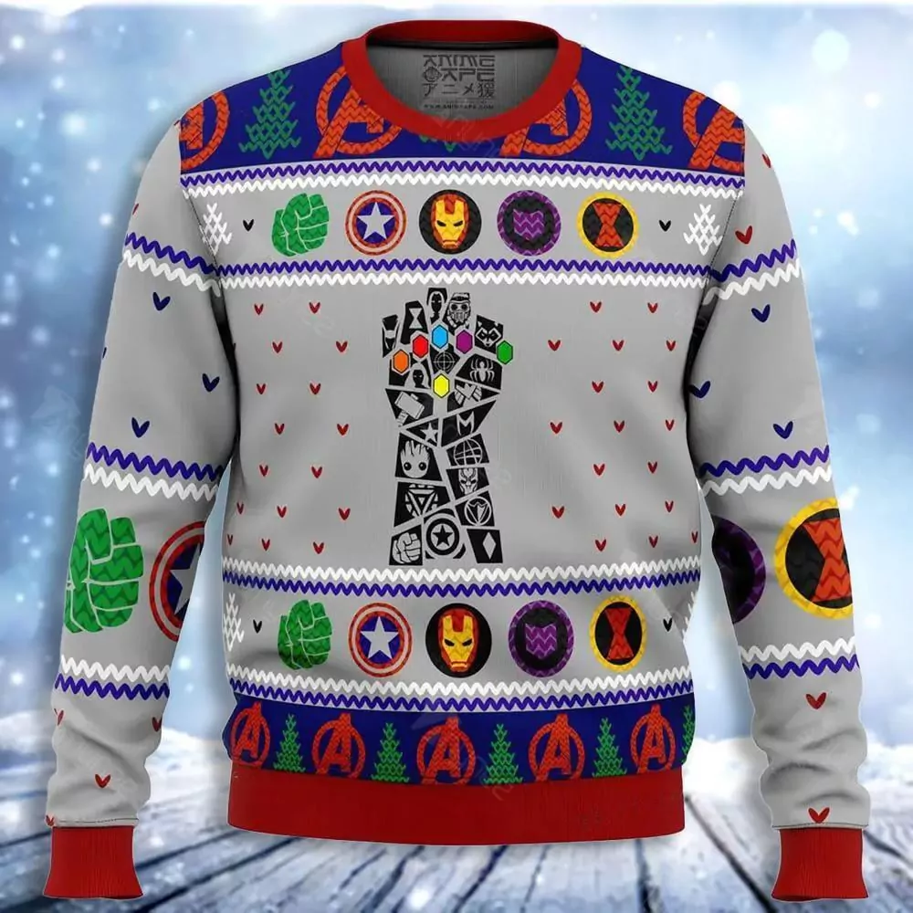 Avengers Iron Man Power Gauntlet Christmas Awesome 3d ugly sweatshirt