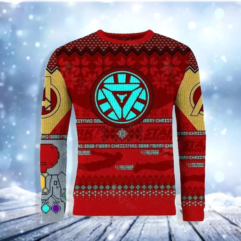 Avengers Iron Man Power Gauntlet Christmas Awesome 3d ugly sweatshirt