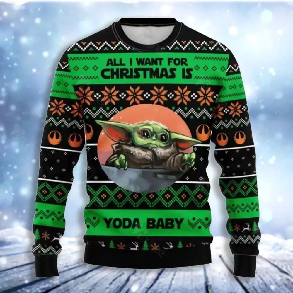 Baby Yoda All I Want For Christmas Baby Yoda Fan Limited 3d ugly sweatshirt