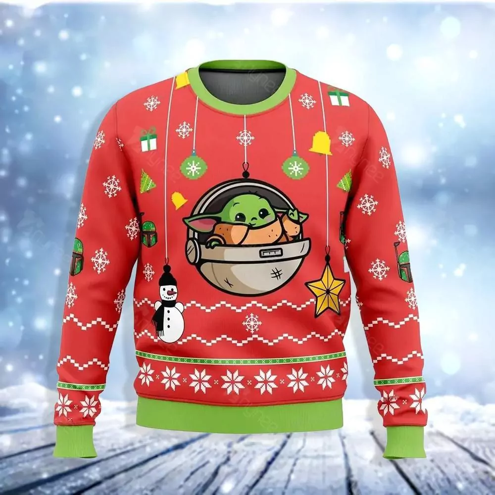 Baby Yoda And Porg Christmas Awesome 3d ugly sweatshirt