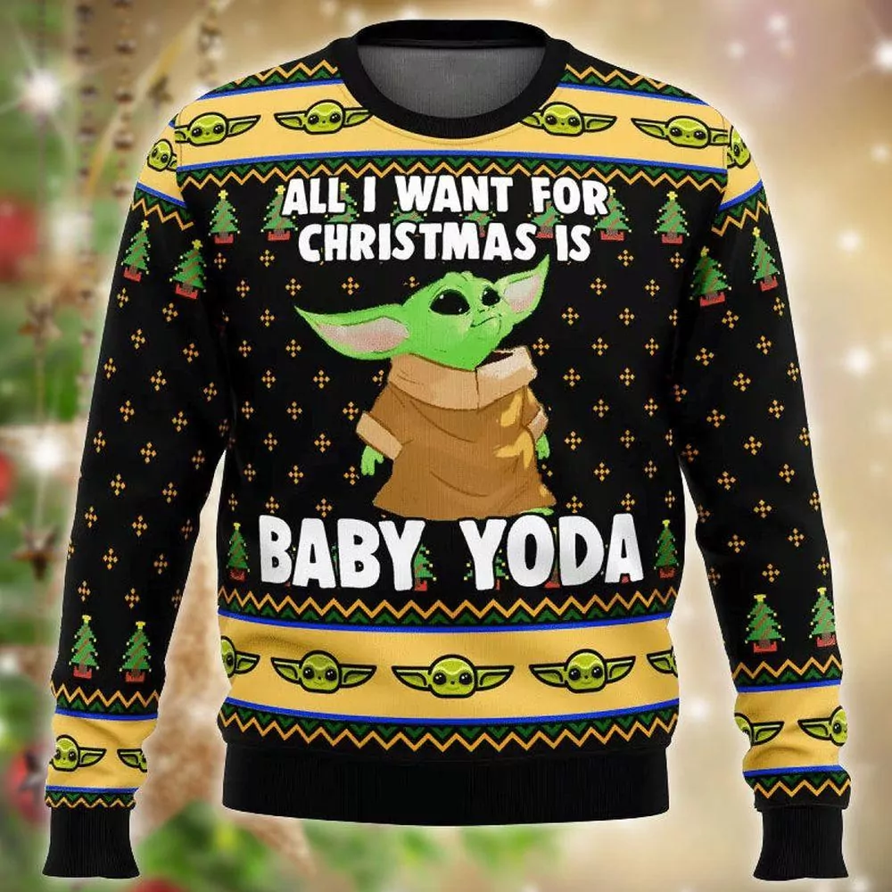 Baby Yoda Star Wars Christmas Recovered Awesome 3d ugly sweatshirt