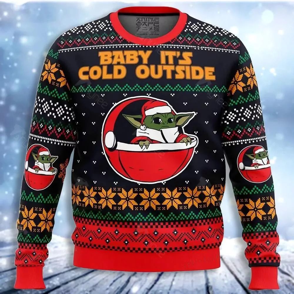 Baby Yoda Star Wars Christmas Recovered Awesome 3d ugly sweatshirt