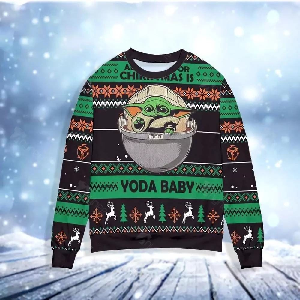 Baby Yoda Star Wars Christmas Recovered Awesome 3d ugly sweatshirt