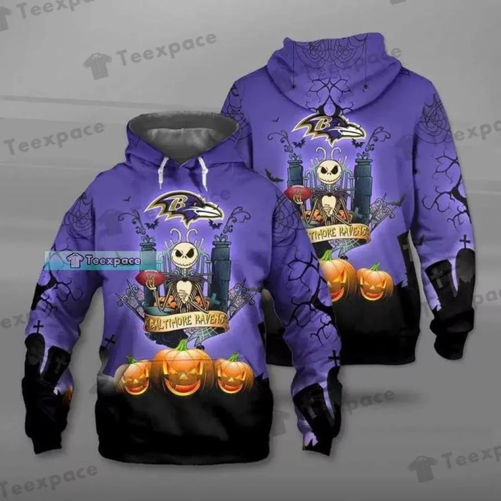 Baltimore Ravens Jack Skellington Pumpskin Halloween 3d