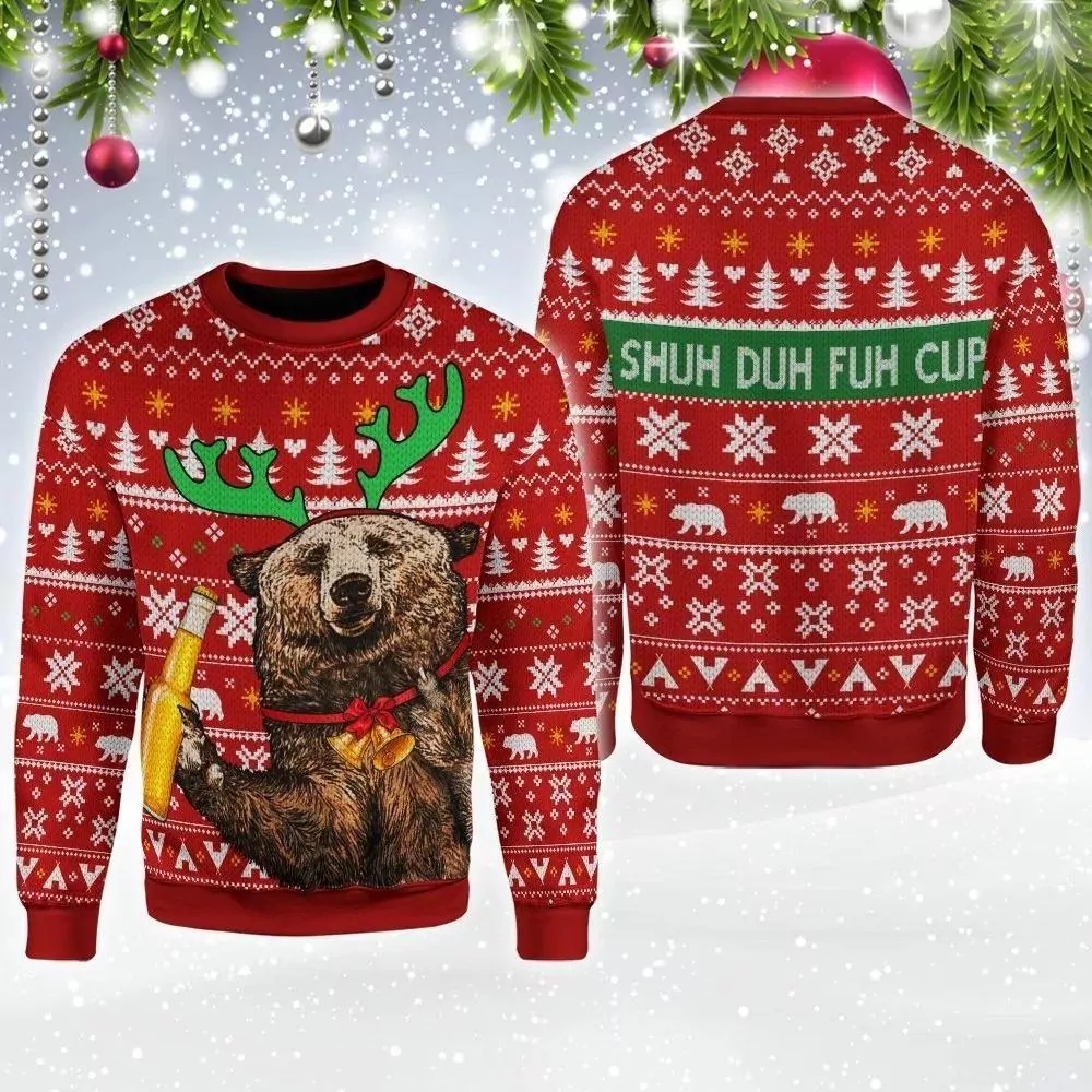 Bear Beer Camping Christmas Us3220 Awesome 3d ugly sweatshirt