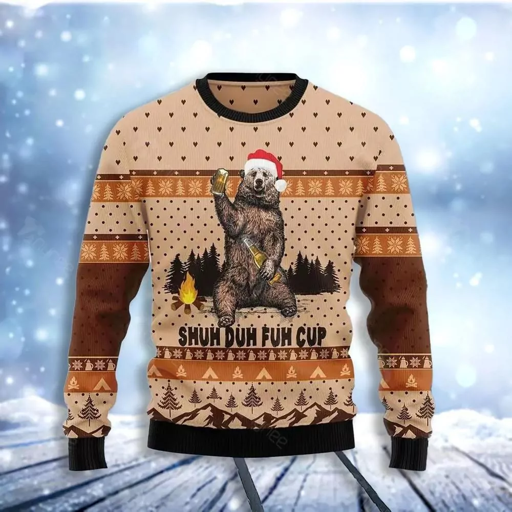 Bear Beer Camping Christmas Us3220 Awesome 3d ugly sweatshirt