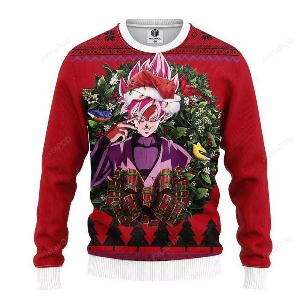 Black Goku Ssj Rose Dragon Ball Christmas 3d ugly sweatshirt