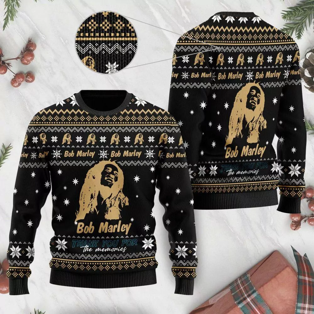 Bob Marley Thank You For The Memories Christmas 3d ugly sweatshirt