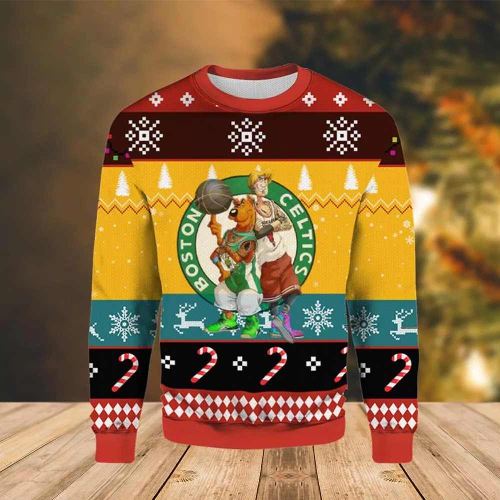 Boston Celtics Scooby Doo Christmas 3d ugly sweatshirt