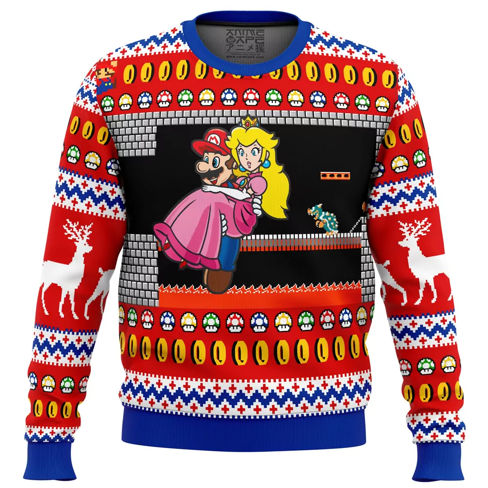 Bowser Castle Mario Bros Christmas Holiday 3d ugly sweatshirt