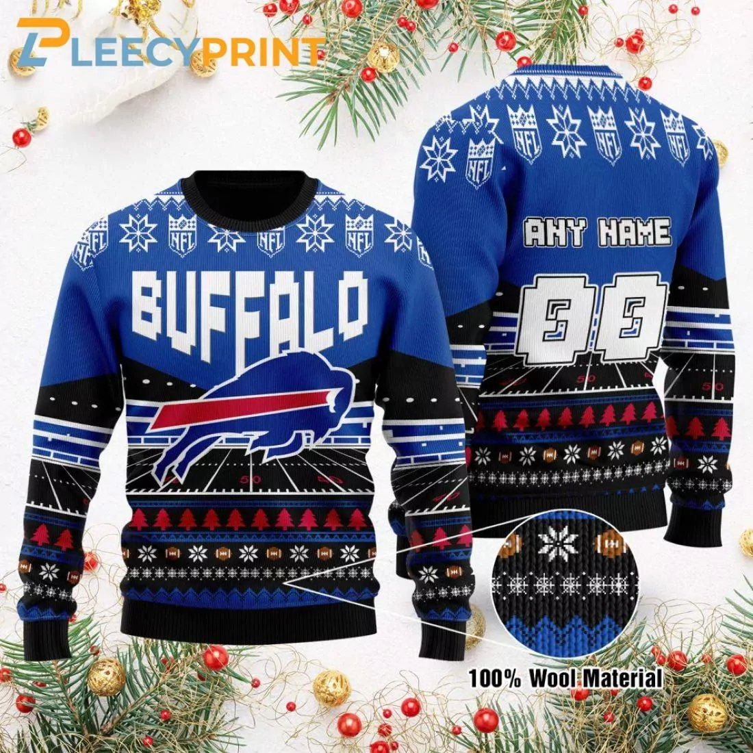 Buffalo Bills Custom Name Christmas Personalized Buffalo Bills 3d ugly sweatshirt