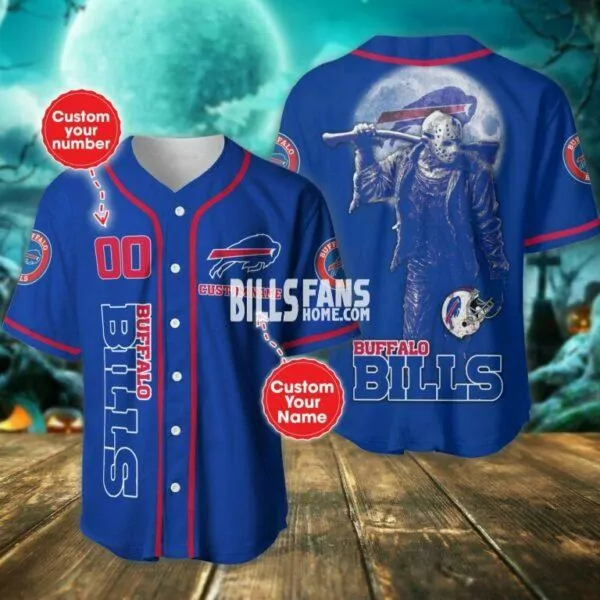Buffalo Bills NFL fire skull Baseball Custom Name And Number for fan 3d Baseball Shirt