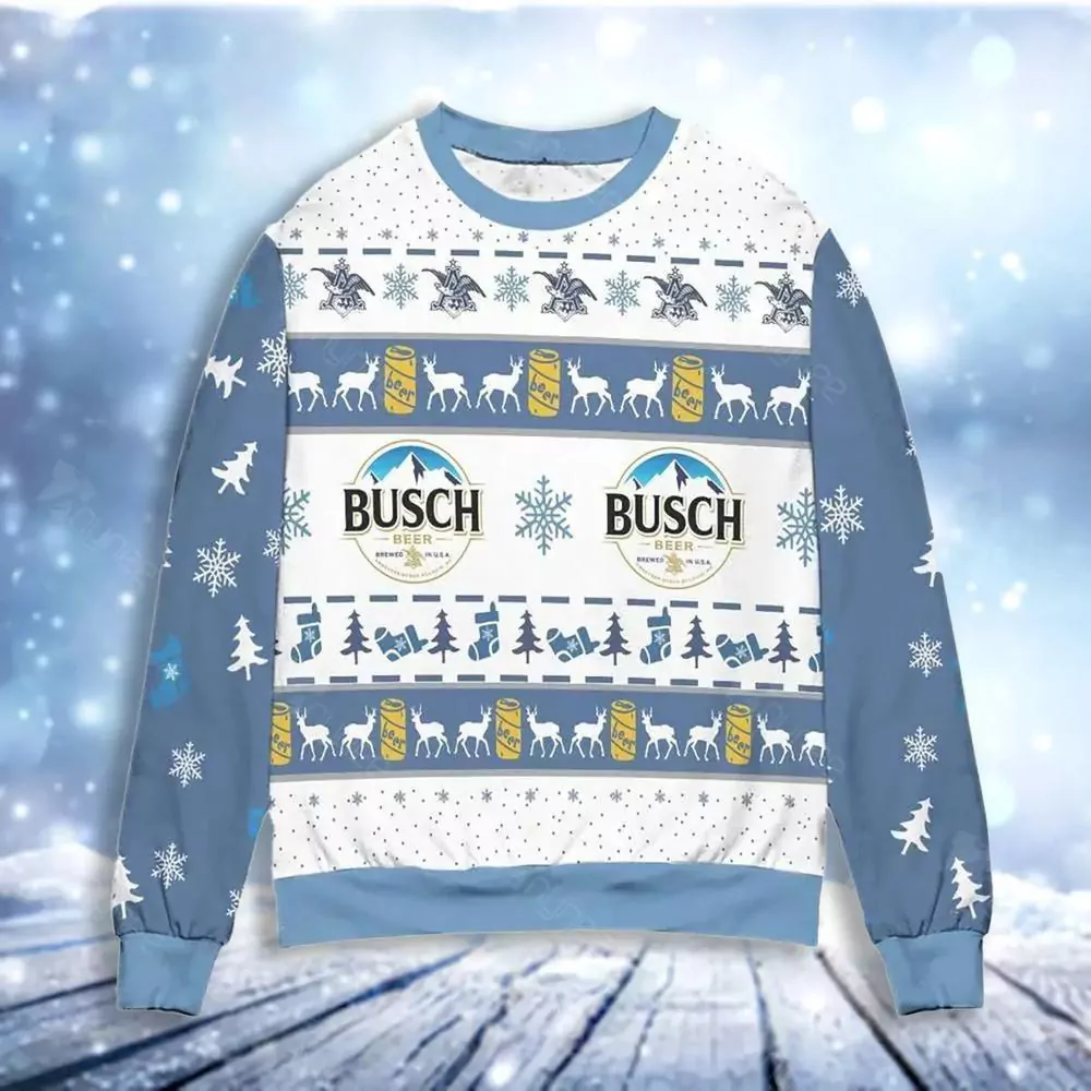 Busch Beer Snowflake Socks Christmas Limited 3d ugly sweatshirt