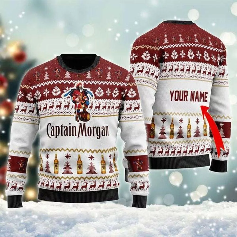 Captain Morgan The Standing Captain Christmas 3d ugly sweatshirt