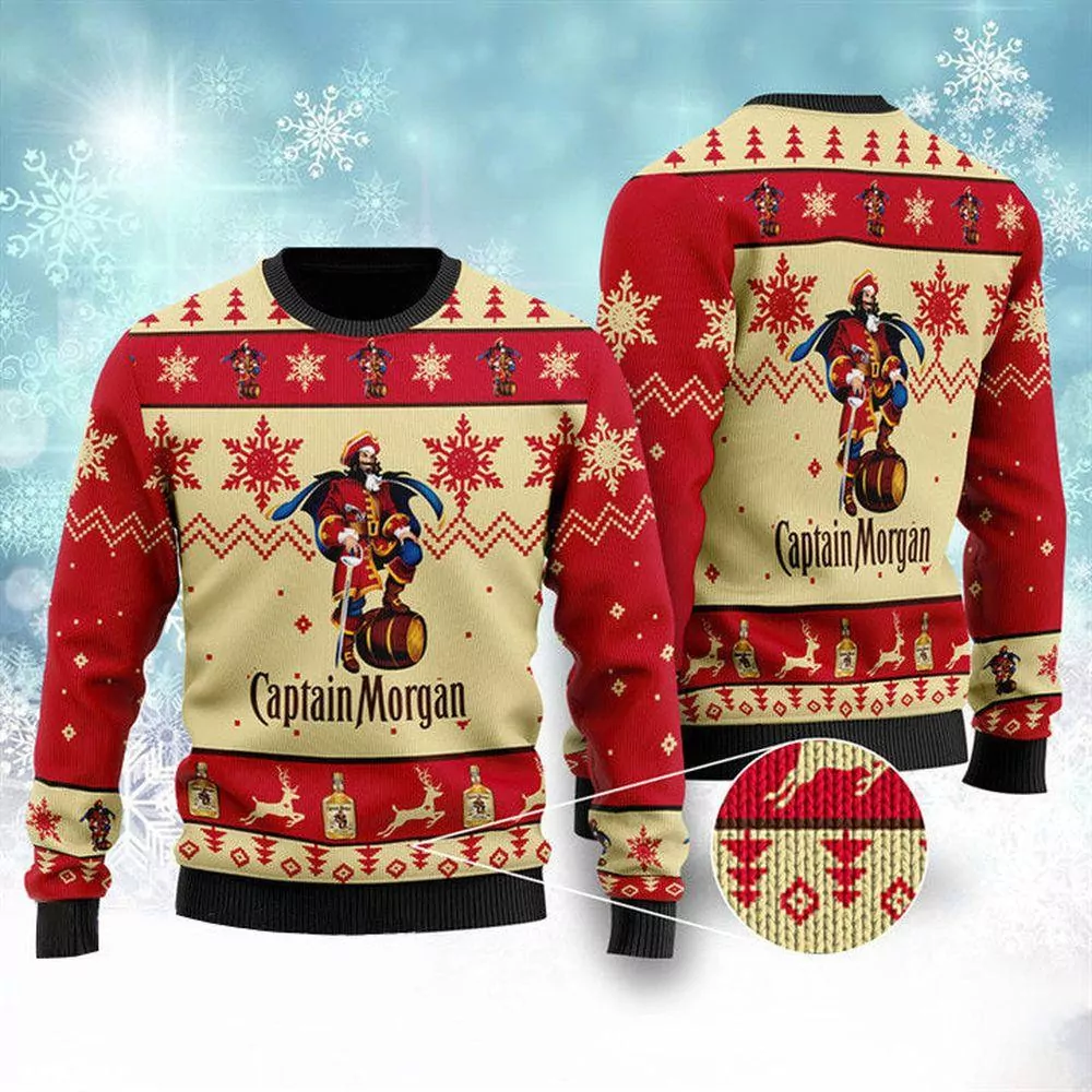 Captain Morgan The Standing Captain Christmas 3d ugly sweatshirt