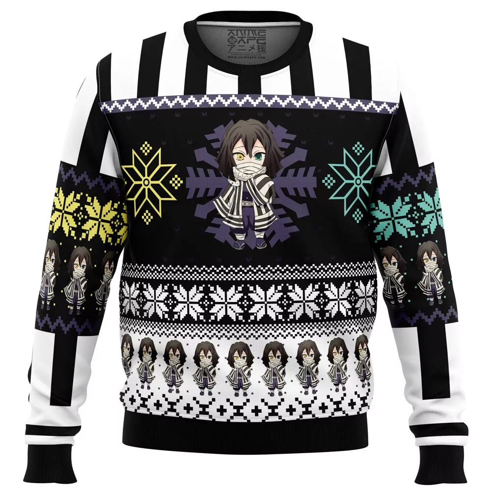Chibi Christmas Kokushibo Demon Slayer Christmas Holiday 3d ugly sweatshirt