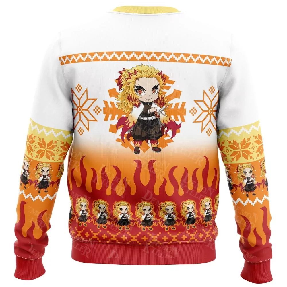 Chibi Christmas Kyojuro Rengoku Demon Slayer Christmas Sweatshirt 3d ugly sweatshirt