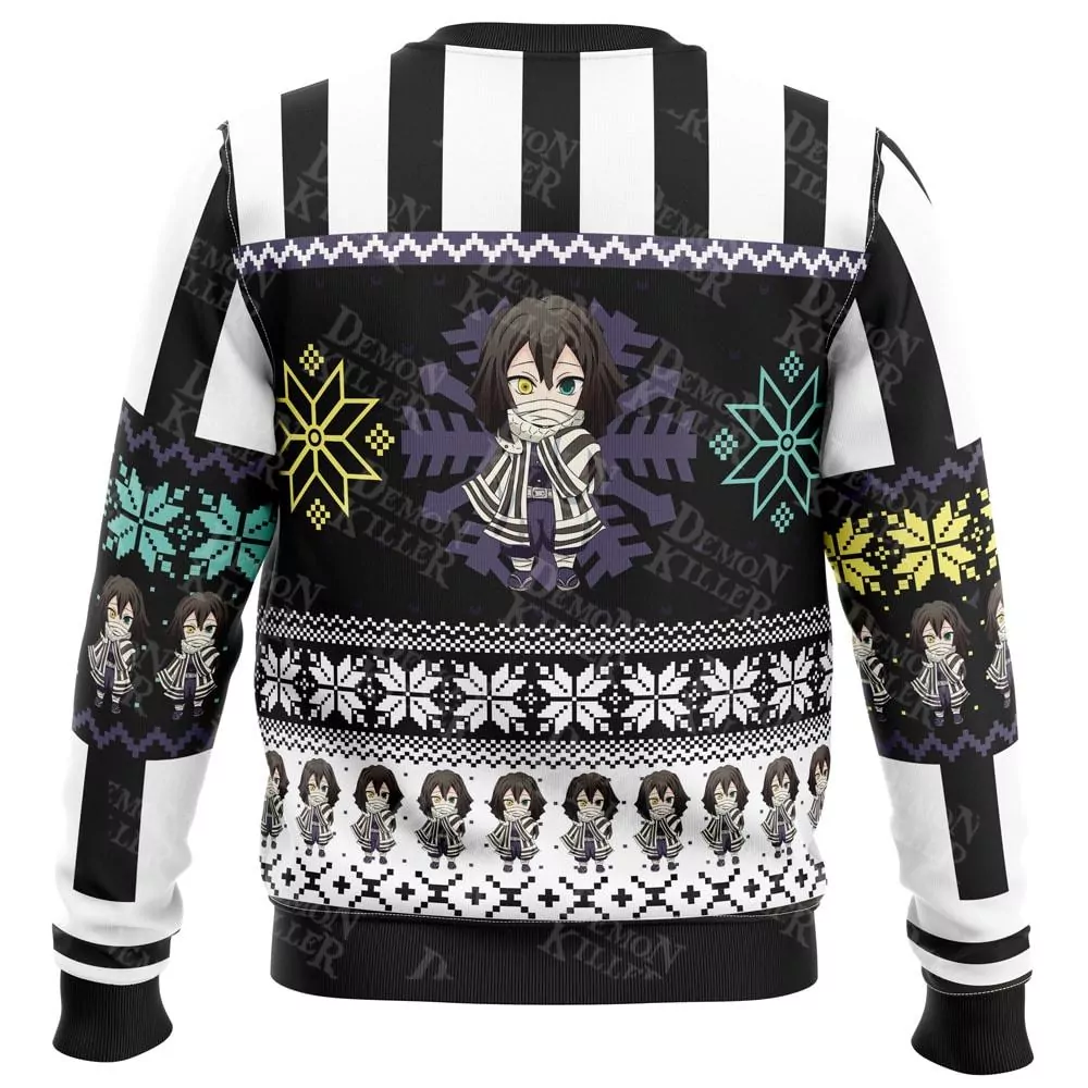 Chibi Christmas Obanai Iguro Demon Slayer Christmas Sweatshirt 3d ugly sweatshirt