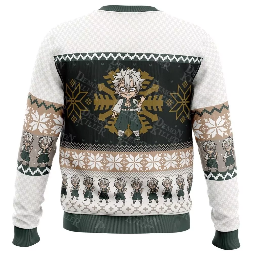 Chibi Christmas Zenitsu Agatsuma Demon Slayer Christmas Sweatshirt 3d ugly sweatshirt