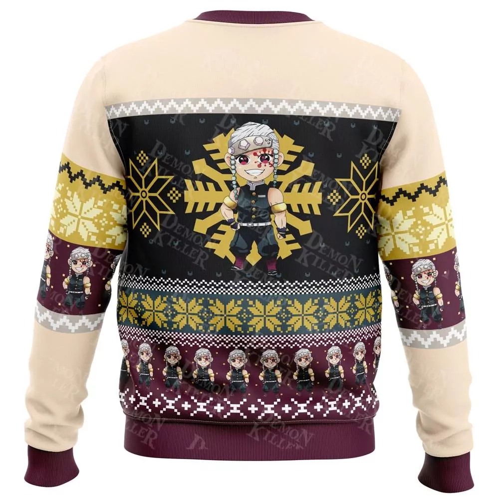 Chibi Christmas Zenitsu Agatsuma Demon Slayer Christmas Sweatshirt 3d ugly sweatshirt