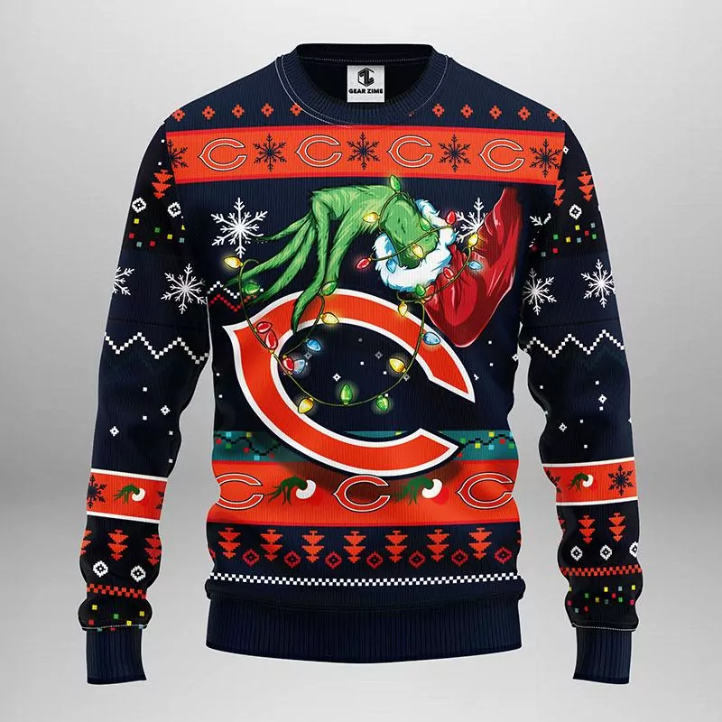 Chicago Bears Grinch NFL Christmas Chicago Bears 3d ugly sweatshirt
