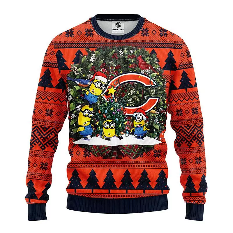 Chicago Bears Logos American Football Snoopy Dog Christmas Chicago Bears 3d ugly sweatshirt