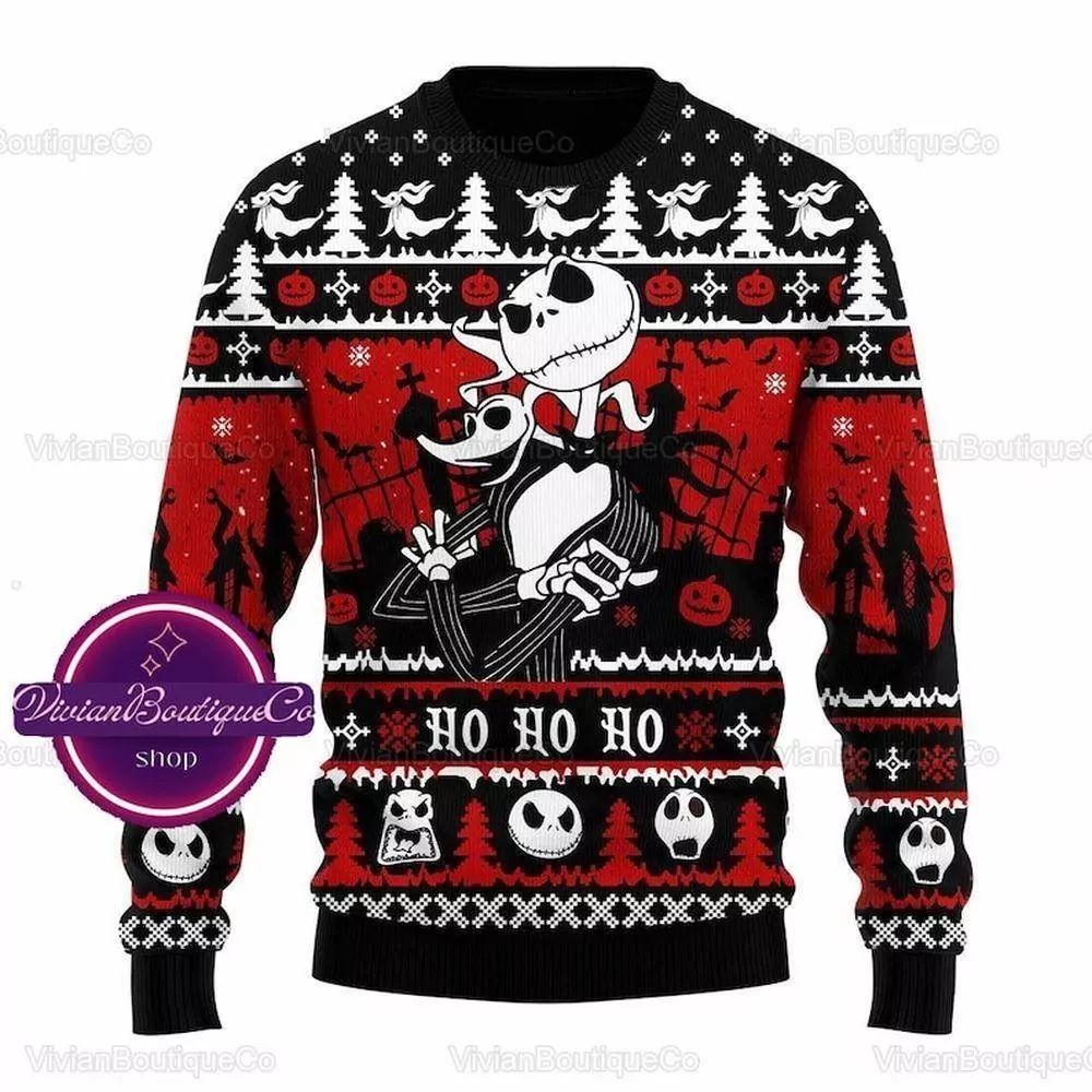 Christmas Jack Skellington Ho Ho Ho Christmas Limited 3d ugly sweatshirt