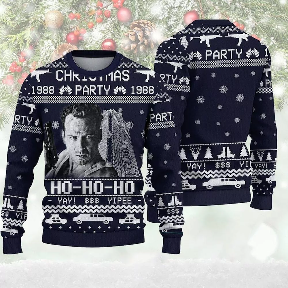 Christmas Party 1988 Woolen Christmas For Holiday Hohoho Die Hard Christmas Awesome 3d ugly sweatshirt