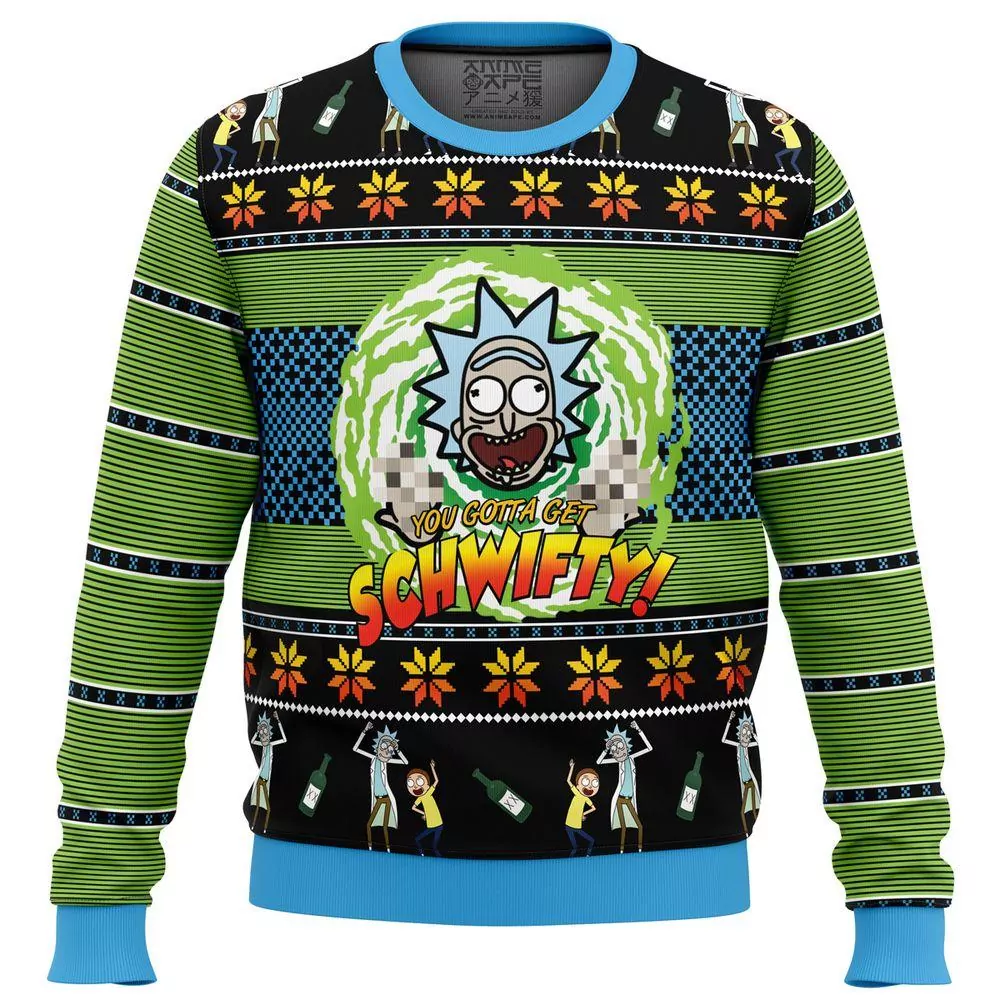 Christmas Rick And Morty Green Awesome 3d ugly sweatshirt