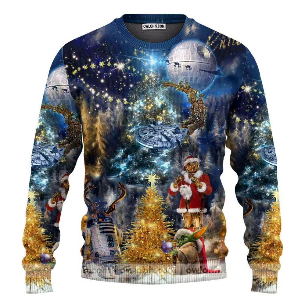 Christmas Star Wars Christmas Tree Yellow Stunning Night Christmas S Limited 3d ugly sweatshirt