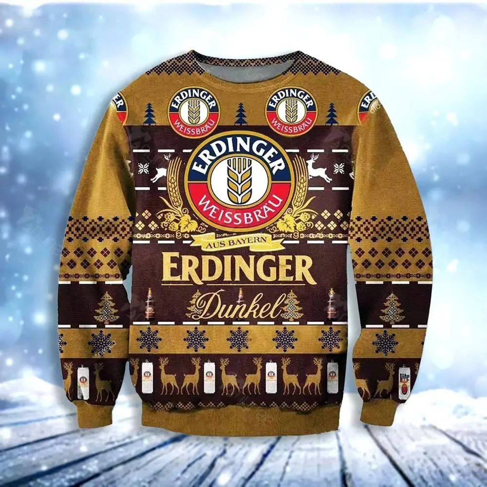 Christmas Tree Rex Drink Beer Christmas 3d ugly sweatshirt